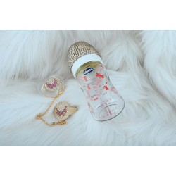 Gold Kristal Taşlı Chicco Biberon Zirkon Taşlı Emzik Ve Askı Gold Kristal Taşlı Chicco Biberon Zirkon Taşlı Emzik Ve Askı