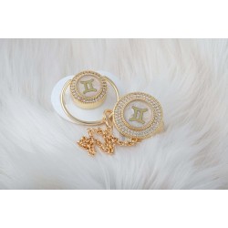 İkizler Burçlu Zirkon Emzik Ve Askı