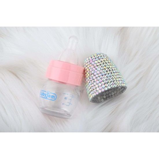 Kristal Taşlı Babyjem Mini Cam Biberon