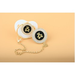 Ayıcık Figürlü Zirkona Taşlı Emzik Ve Askı