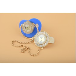 Kelebek Desenli Zirkon Taşlı Emzik Ve Askı