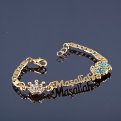 Mavi Kristal Taşlı Maşallah Bebek Bilekliği Künye