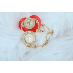 Kırmızı Zirkon Emzik Ve Askı