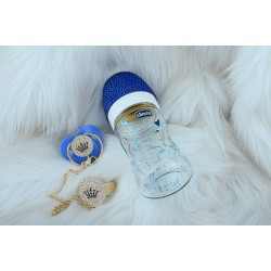 Lacivert Kristal Taşlı Chicco Biberon Zirkon Emzik Ve Askı Lacivert Kristal Taşlı Chicco Biberon Zirkon Emzik Ve Askı